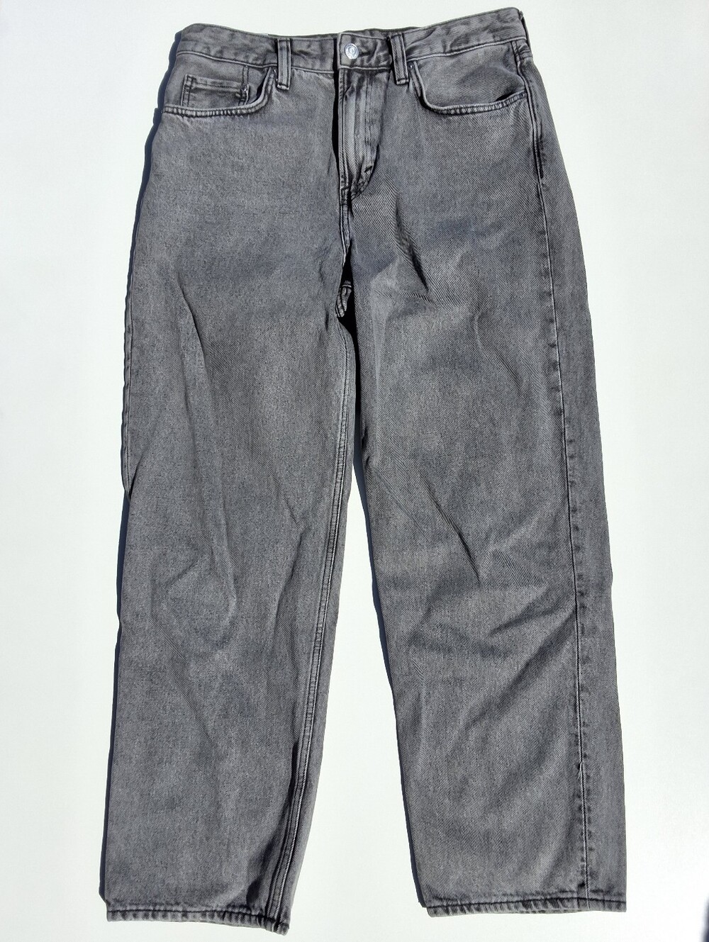 (34x32) H&M Loose Fit Denim Gray Men's Jeans